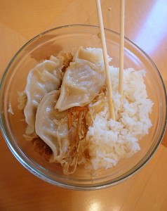 Inside-Out Spring Roll with white rice