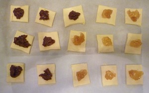 Kolacky Squares Dolloped with Pecan and Pineapple Filling