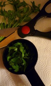Chopping up some parsley with my kitchen shears