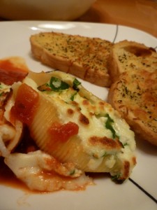 Stuffed Shells with Cheese Bread