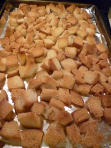 Basic Croutons fresh from the oven