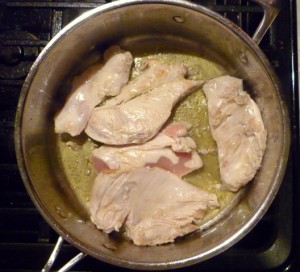 Chicken cutlets coming along just fine . . .