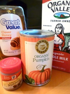 Spiced Pumpkin Smoothie ingredients