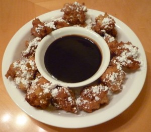 Fried Dough with Chocolate Sauce