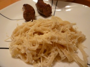 Pasta Carbonara with Spicy Sausage