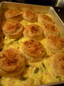 Crunchy Biscuit Chicken fresh from the oven