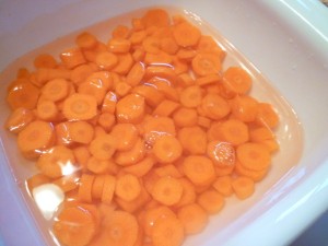 Cover the carrots in water