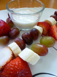 Fruit Skewers with Yogurt Dipping Sauce