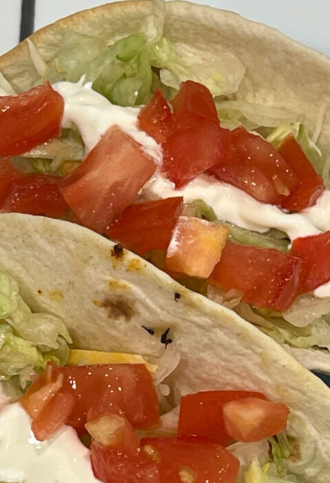vegetarian tacos with plant-based meat