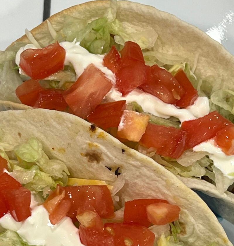 vegetarian tacos with plant-based meat